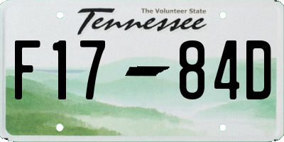 TN license plate F1784D