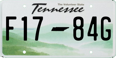 TN license plate F1784G