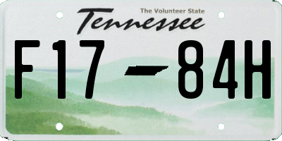 TN license plate F1784H