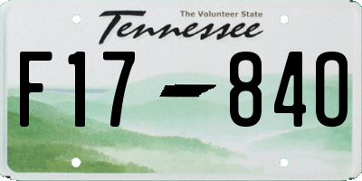 TN license plate F1784O