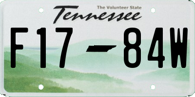 TN license plate F1784W