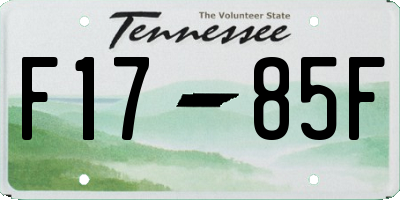 TN license plate F1785F