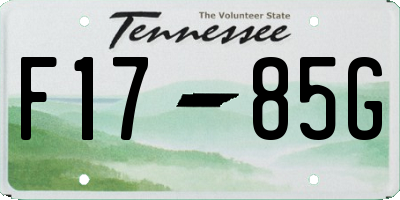 TN license plate F1785G