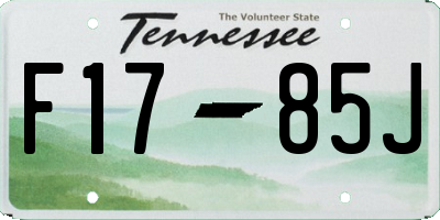 TN license plate F1785J