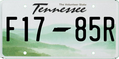 TN license plate F1785R