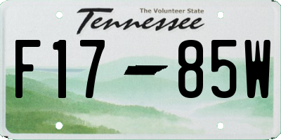 TN license plate F1785W