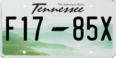TN license plate F1785X