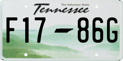 TN license plate F1786G