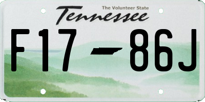 TN license plate F1786J
