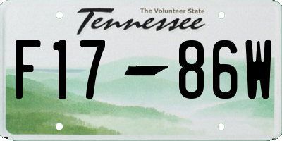 TN license plate F1786W