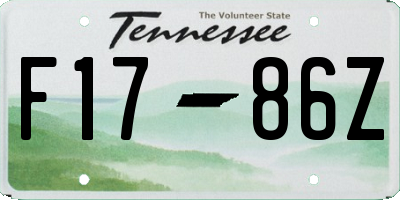 TN license plate F1786Z