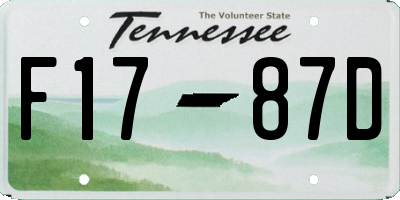 TN license plate F1787D