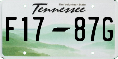 TN license plate F1787G