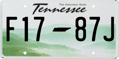TN license plate F1787J