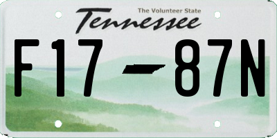 TN license plate F1787N