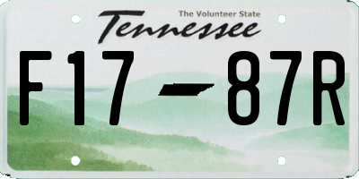 TN license plate F1787R