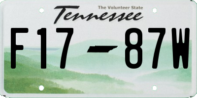 TN license plate F1787W