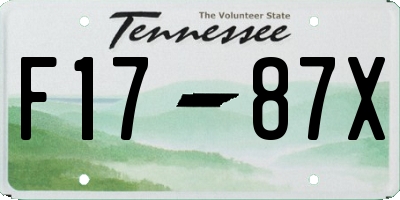 TN license plate F1787X