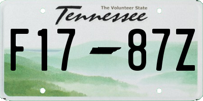 TN license plate F1787Z
