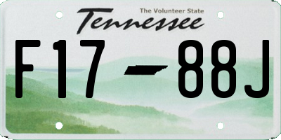 TN license plate F1788J