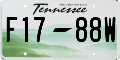 TN license plate F1788W