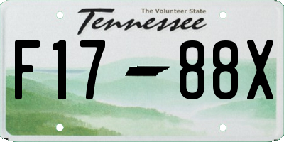 TN license plate F1788X