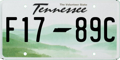 TN license plate F1789C