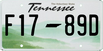 TN license plate F1789D