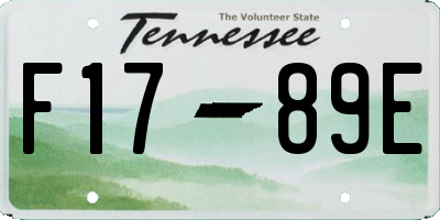 TN license plate F1789E