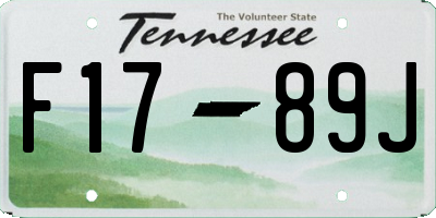 TN license plate F1789J