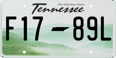 TN license plate F1789L