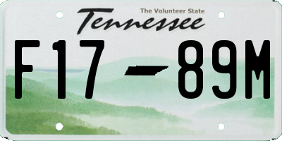 TN license plate F1789M