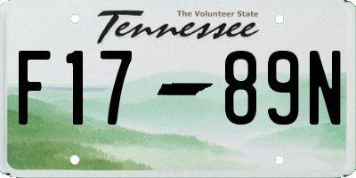 TN license plate F1789N