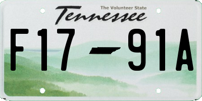 TN license plate F1791A