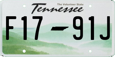 TN license plate F1791J