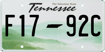 TN license plate F1792C