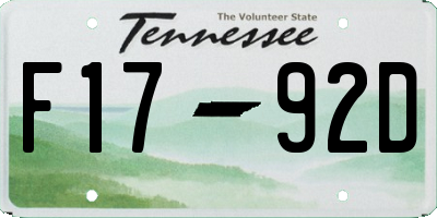 TN license plate F1792D