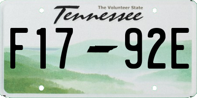 TN license plate F1792E