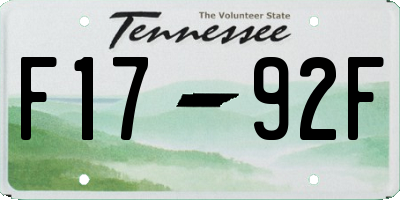 TN license plate F1792F
