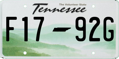 TN license plate F1792G