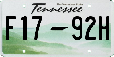 TN license plate F1792H