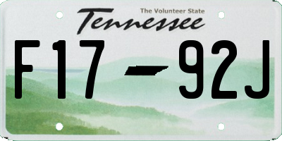 TN license plate F1792J