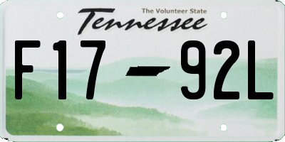 TN license plate F1792L