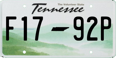 TN license plate F1792P