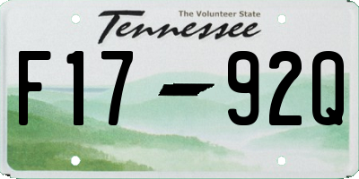 TN license plate F1792Q