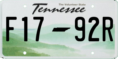 TN license plate F1792R