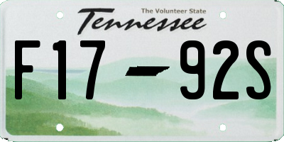TN license plate F1792S