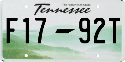 TN license plate F1792T