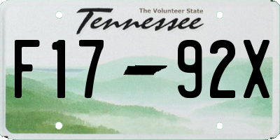 TN license plate F1792X