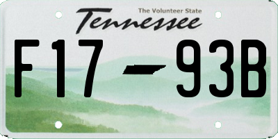 TN license plate F1793B